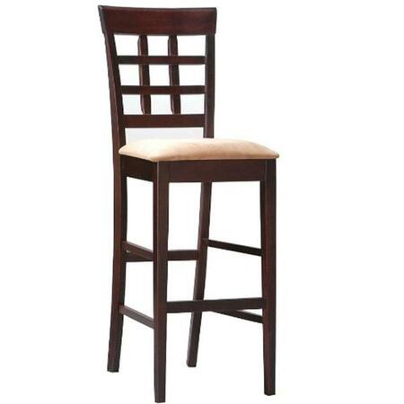 RAM GAME ROOM Backed Barstool Square Seat, Cappuccino BBSTL2 CAP